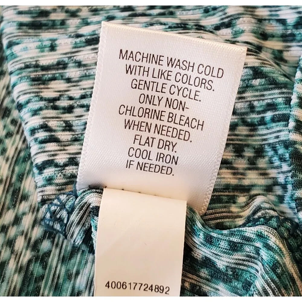 Dana Buchman Women's Green Polyester V-Neck Long Sleeve Top Blouse Size Small - Image 10