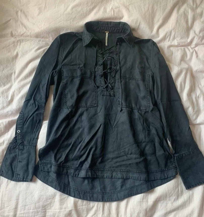 Tie up Collared Shirt - Image 3