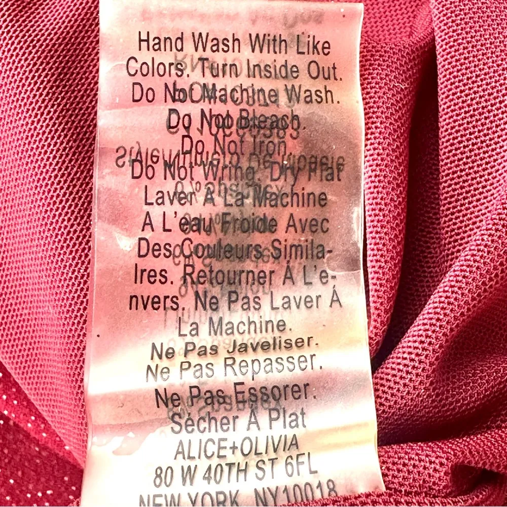 ALICE + OLIVIA MAROON BURGUNDY WINE GLITTER METALLIC DRAPEY COWL NECK MINI DRESS - Image 16