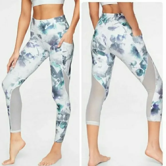 Athleta Floral Mudra mesh high rise crop leggings - Image 2