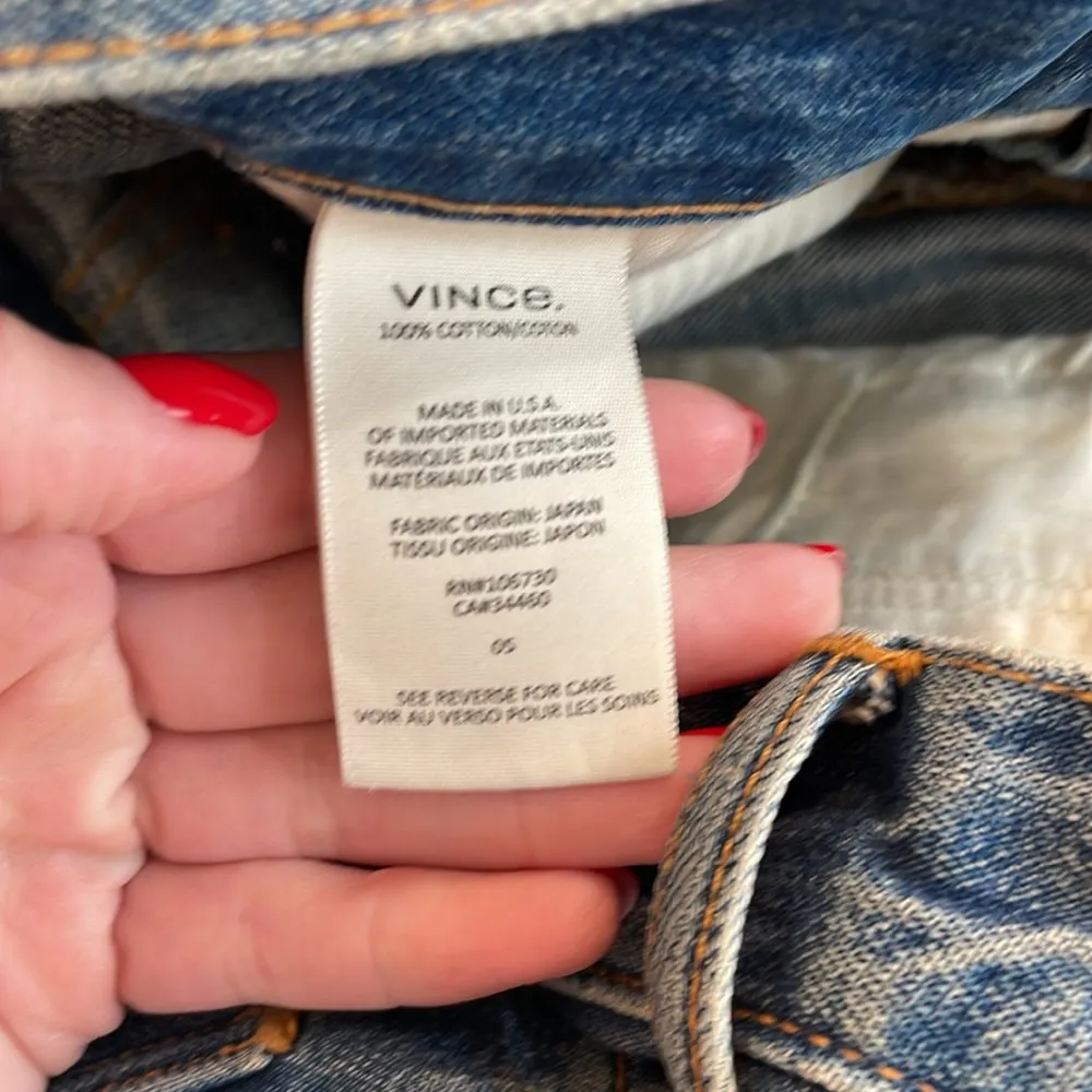 Vince Straight Leg Vintage Wash Jeans - Image 4