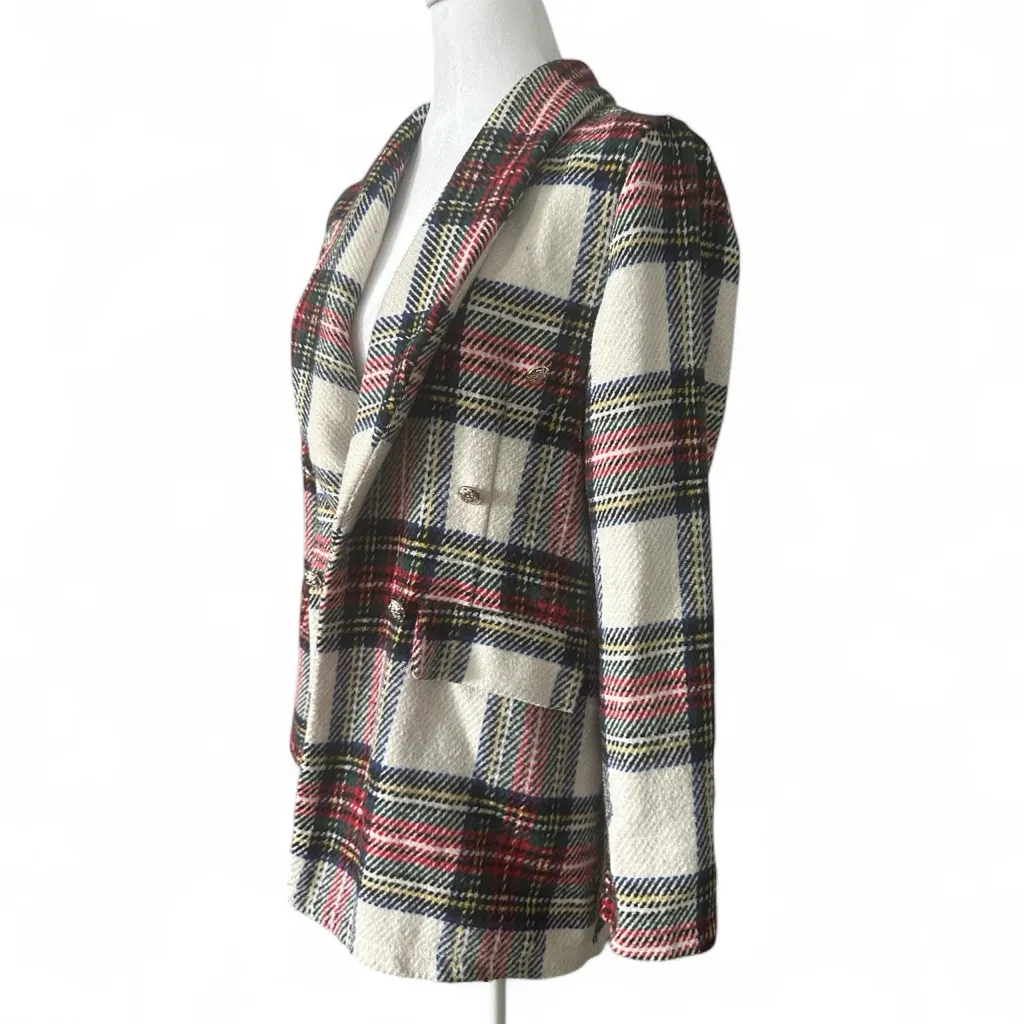 Elegant Plaid Women's Blazer - Image 2