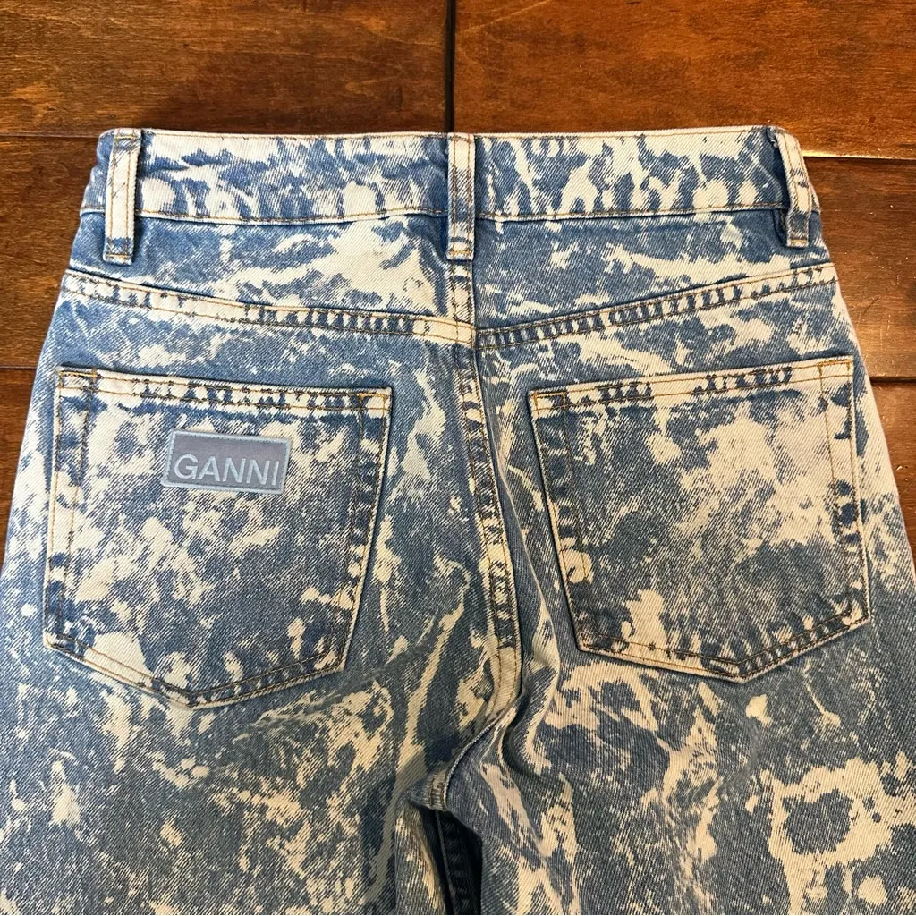 Ganni Blue Acid Wash Betzy Flare Jeans - Image 13