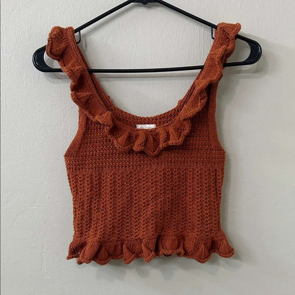 Anthropologie Pilcro Ruffled Sweater Tank Top Sz XXS - Image 3