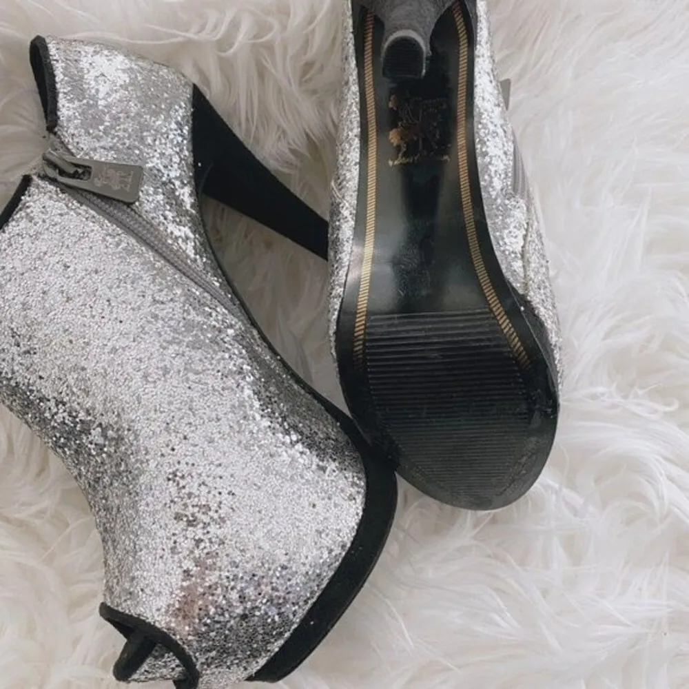 Circus Sam Edelman Silver Glitter Heel Boot Bootie Size 6.5 - Image 6