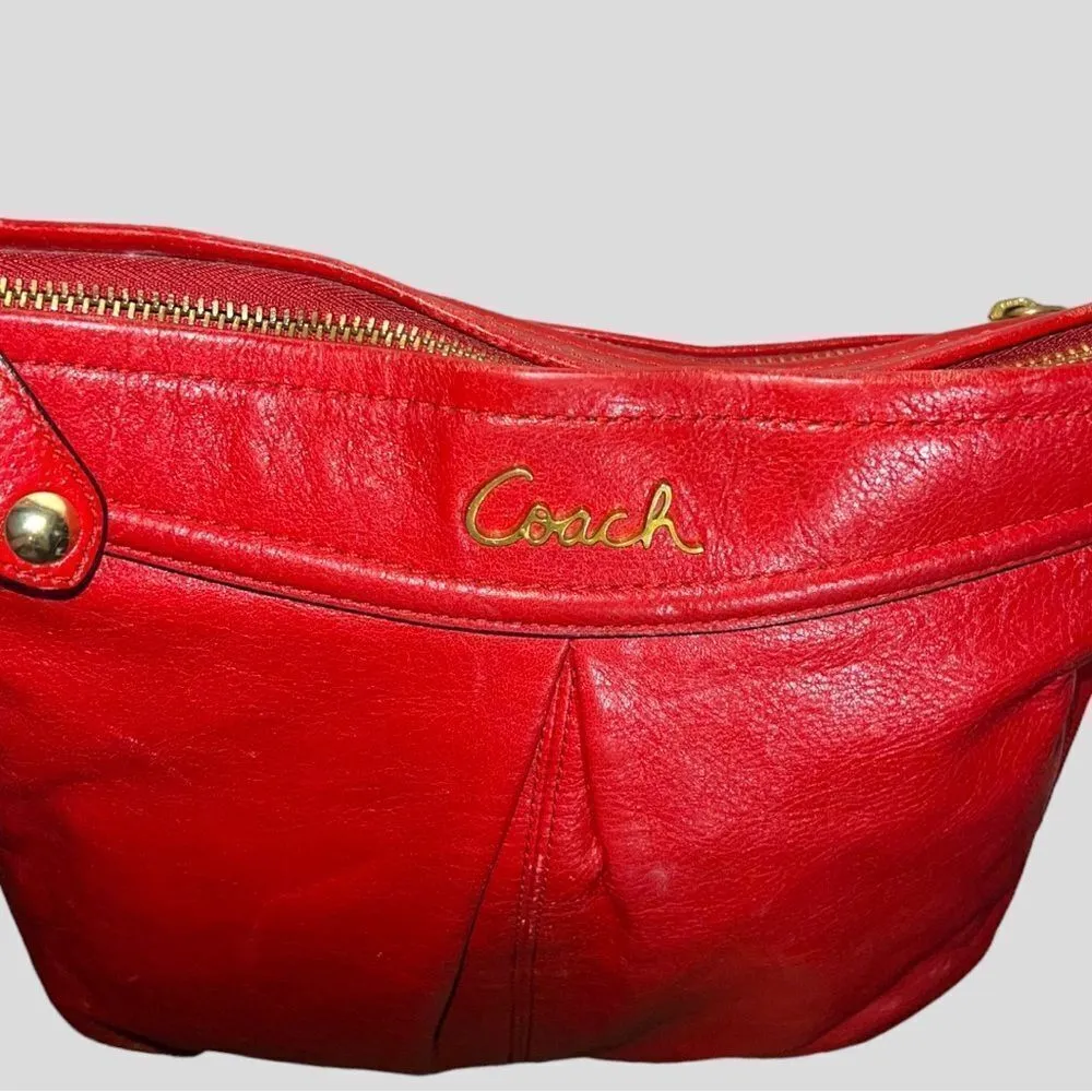Coach candy apple red hobo bag! Euc! - Image 8