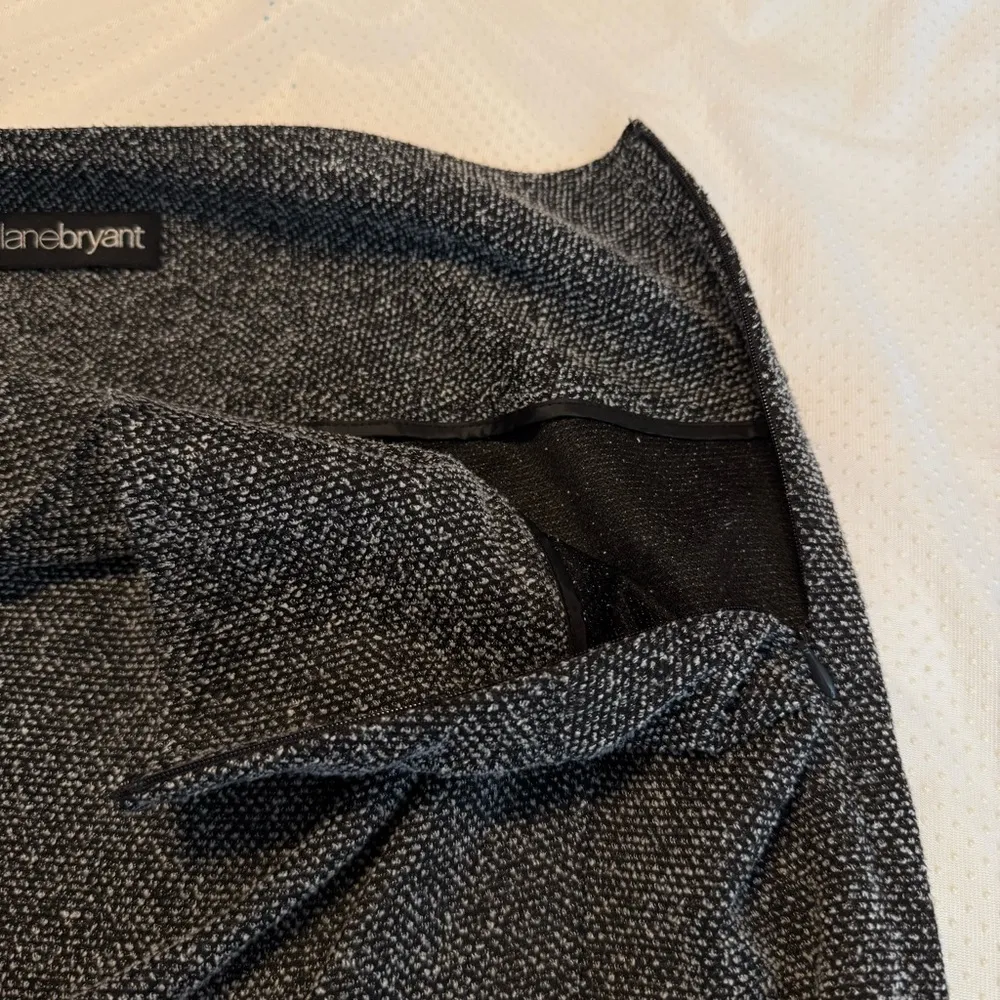 Lane Bryant Draped Tulip Skirt Tweed Black Gray Women’s Size 18 Faux Wrap - Image 5