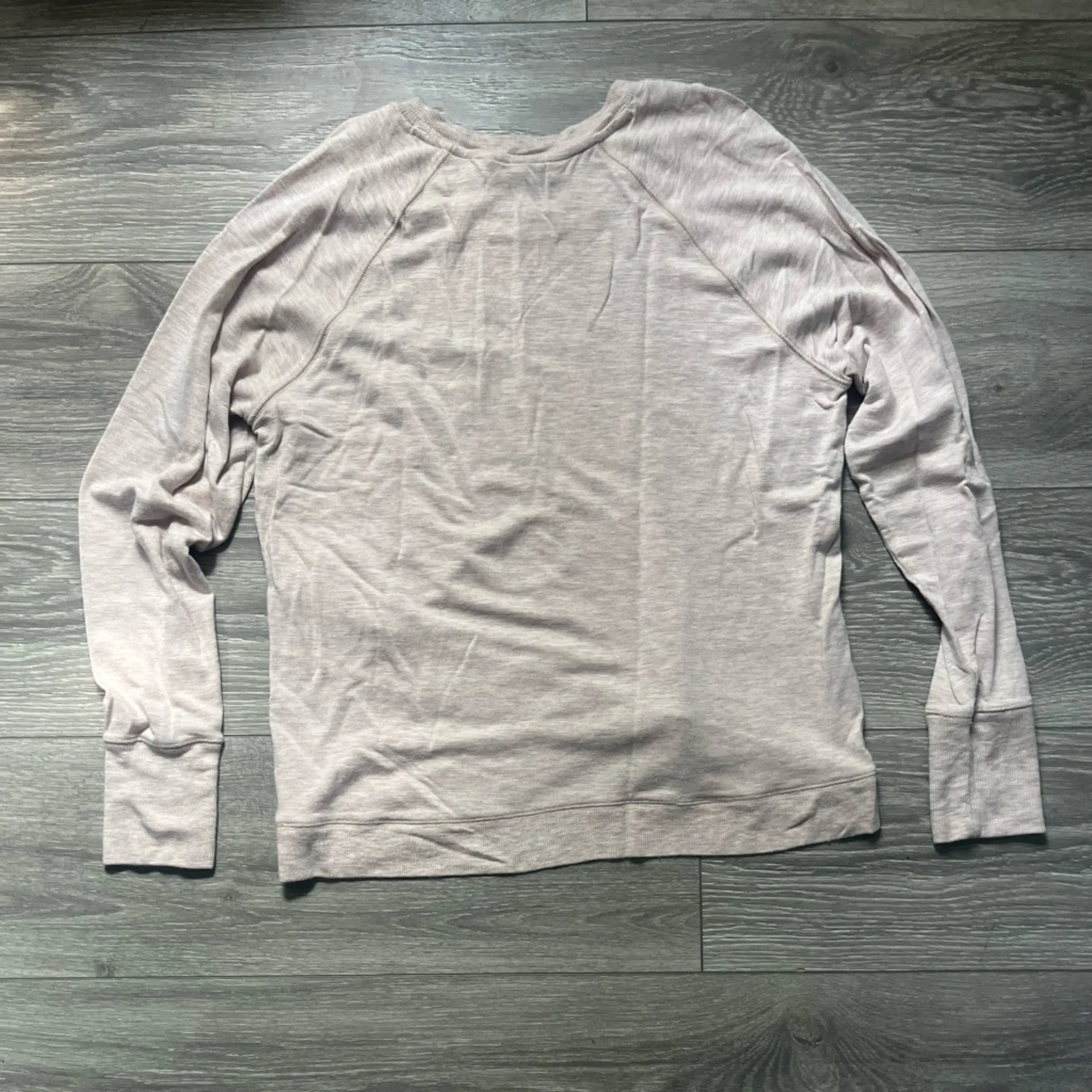 Athleta Dusty Pink Long Sleeves Crossover Hem Soft Comfy Sweatshirt Size L Yoga - Image 2