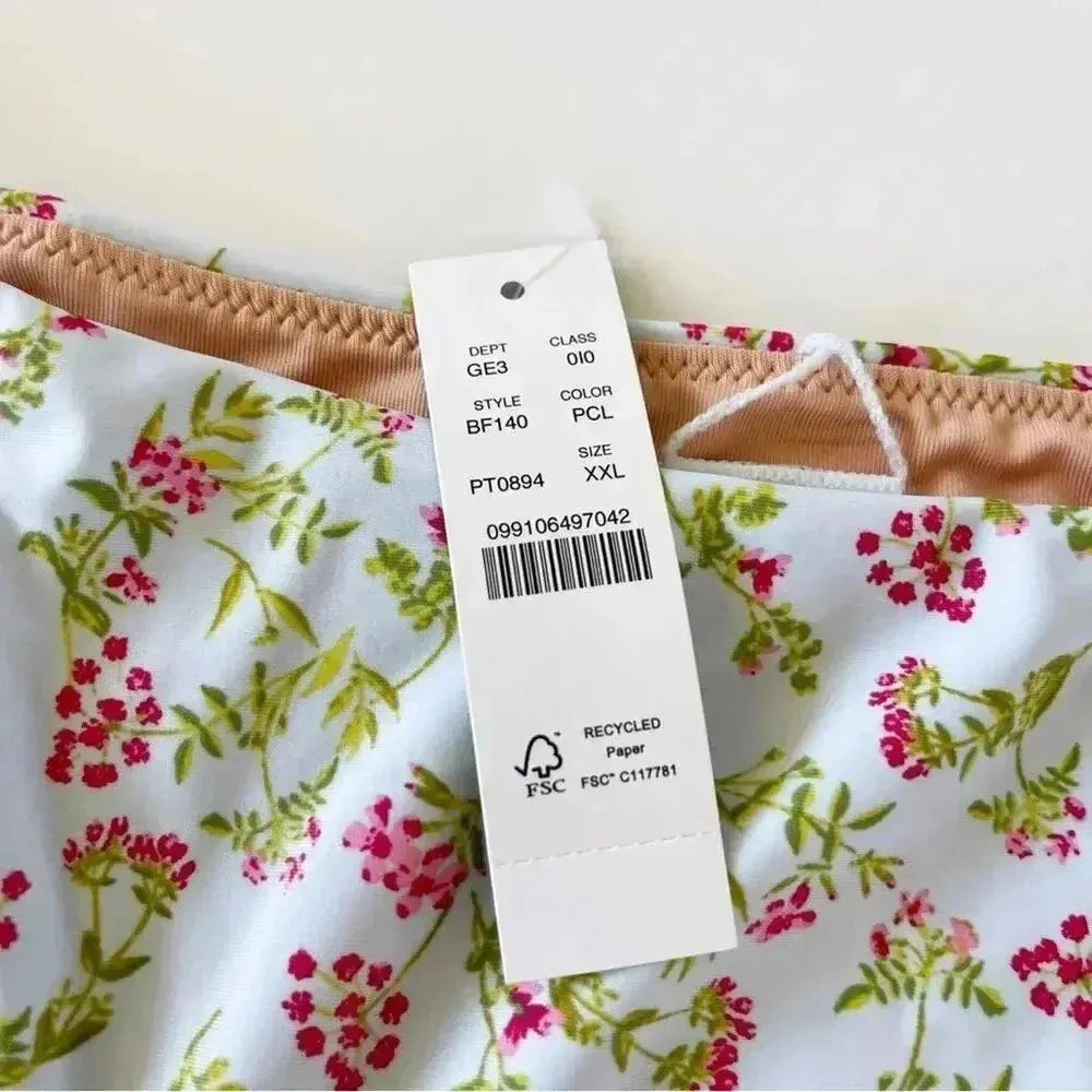 J Crew Curved waist cheeky bikini bottom in cloud meadow floral Size XXL NWT - Image 4