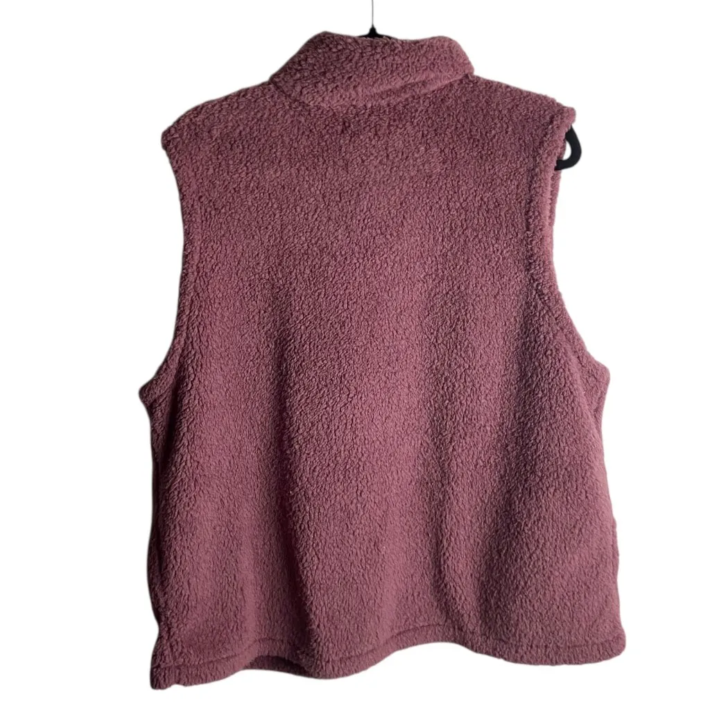 Maurices Plus Size 1X Sherpa Fleece Vest Purple Soft Cozy Layering Casual - Image 5