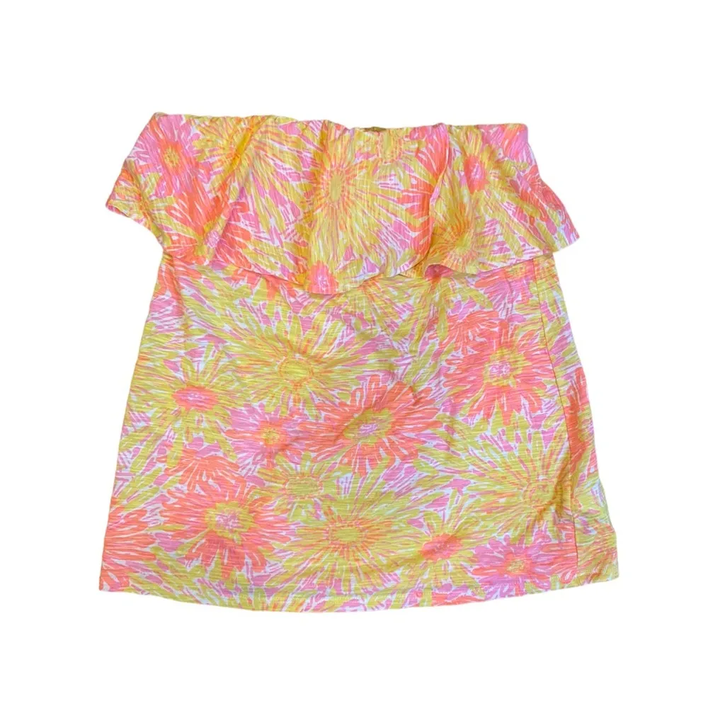 Lilly Pulitzer Wakely Floral Ruffle Tube Top Small - Image 3