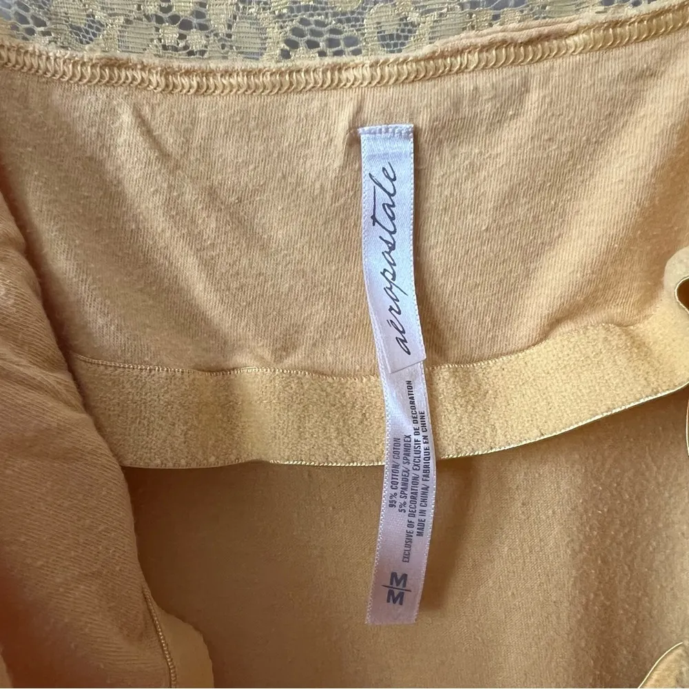 Aeropostale Yellow Lace Trimmed Camisole Tank Top Size M - Image 8