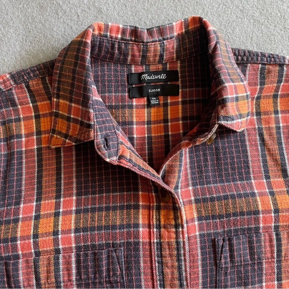 Madewell Women’s Flannel Classic Ex-Boyfriend Shirt Edith Plaid Size XS - Image 2