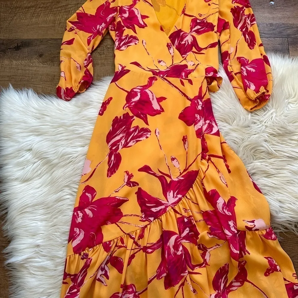 COLOR ME COURTNEY Eleanor Wrap Dress Yellow - Image 4