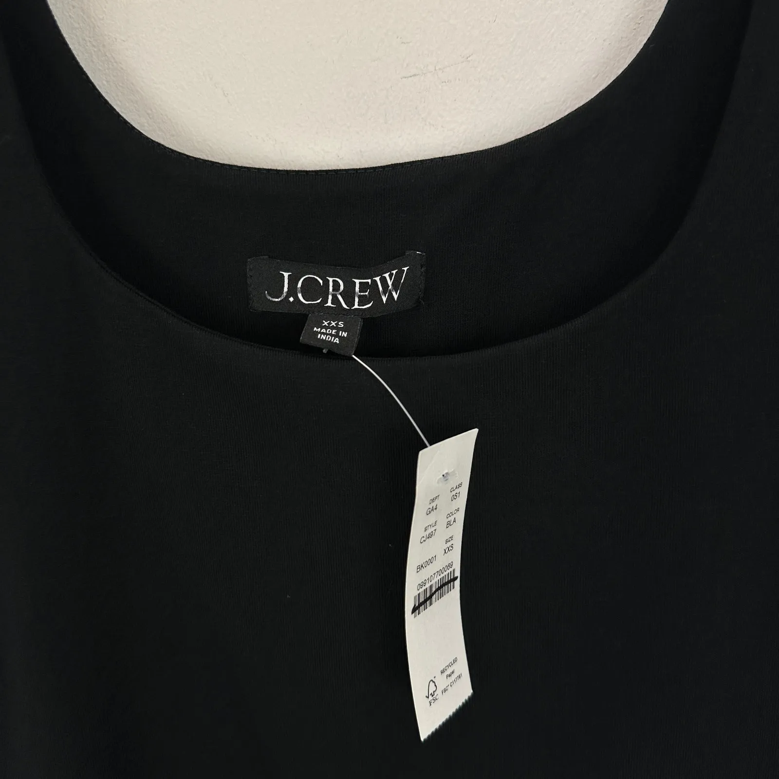 J.Crew Drop Waist Mixy Dress Midi Cotton A Line Retro Minimalist Black XXS NWT - Image 7