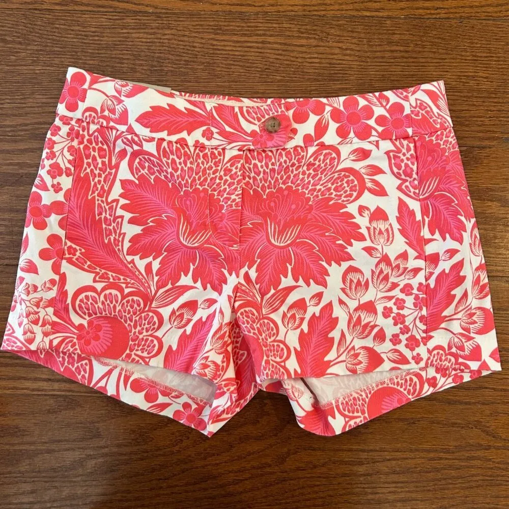 NWT J. Crew Printed Floral Preppy Chino Tennis Prep Resortwear Shorts Size 0 - Image 7