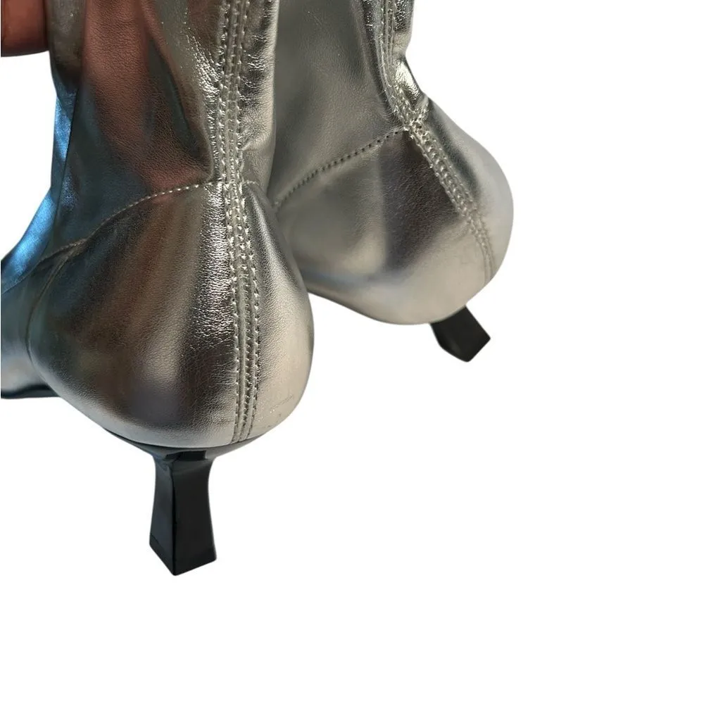 Abound Silver Zip up Ankle Boots(Size 6M) - Image 4