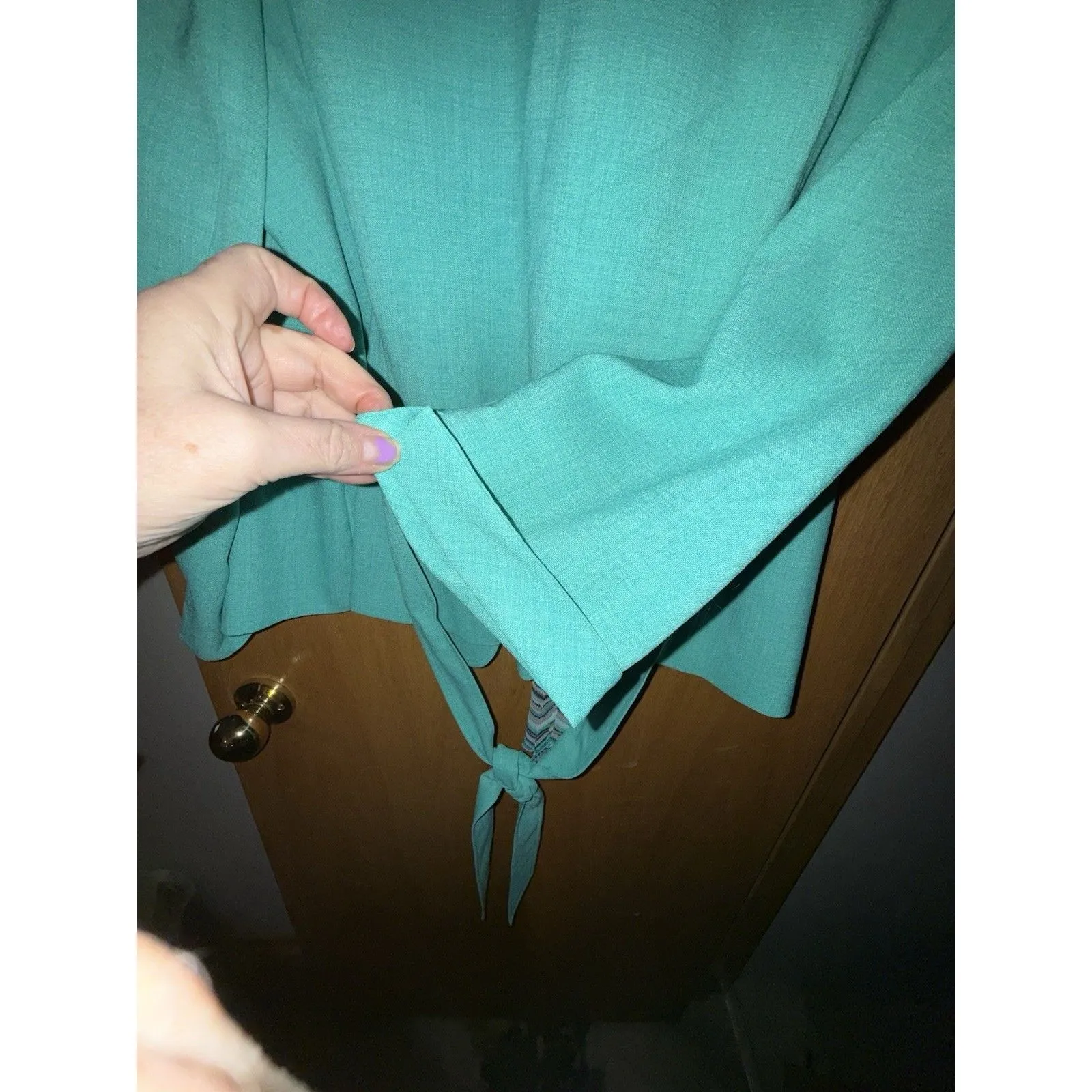 Evan Picone Women's Blazer career, scarf, Buttons, Pockets Lined Mint Green 20W - Image 3