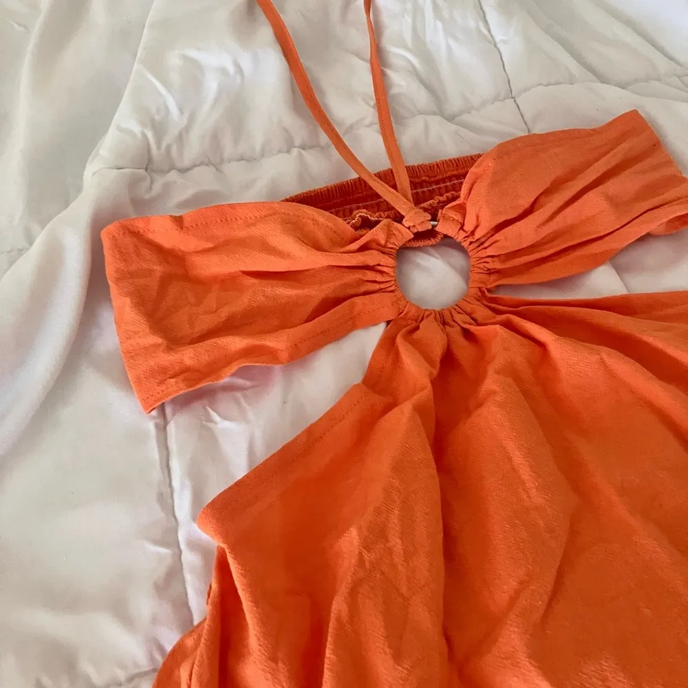 SheIn Orange Summer Dress With Cutout - Image 2