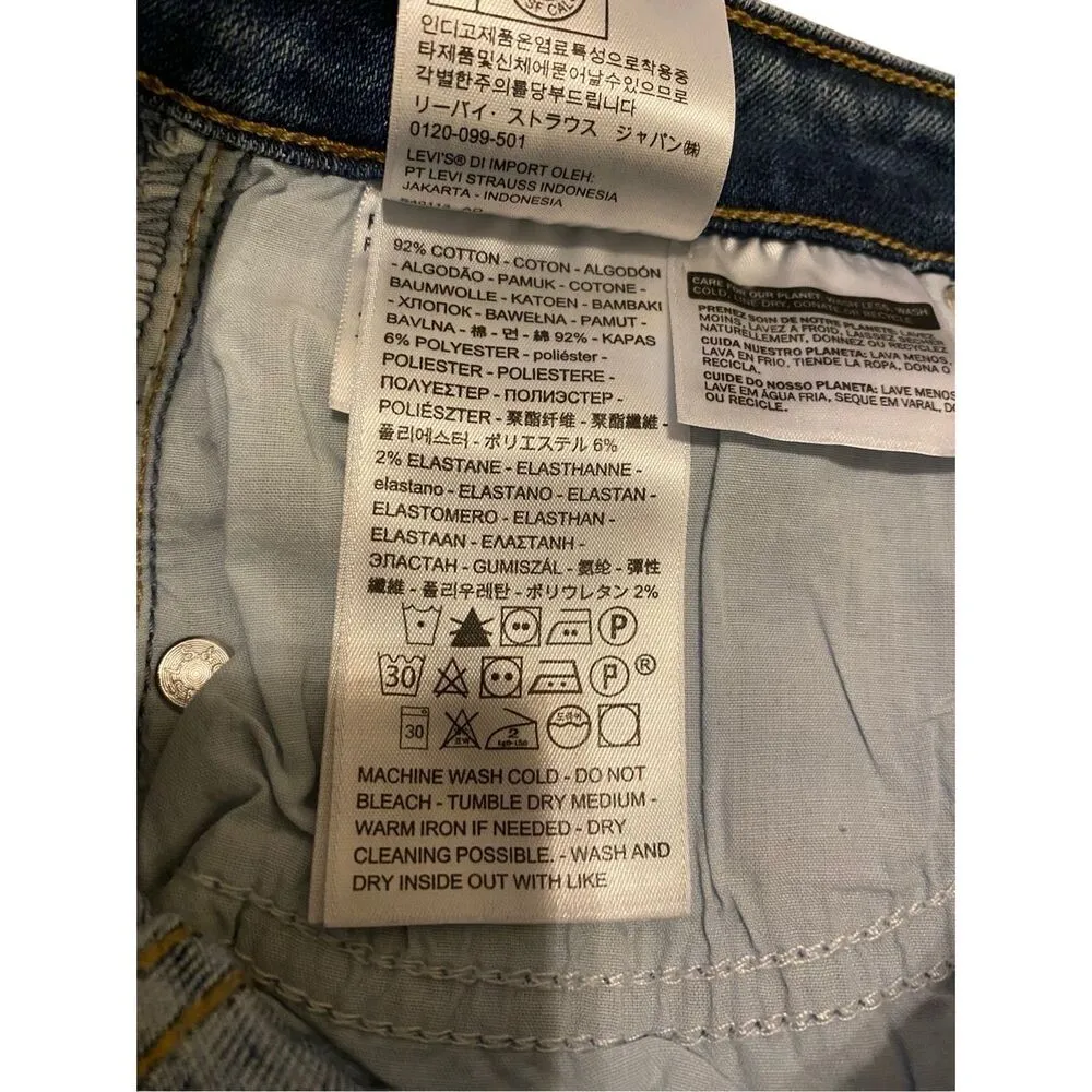 Levis 721 High Rise Skinny Jeans Fringe Cuff Cowgirl Western Blue Collar Boho - Image 7