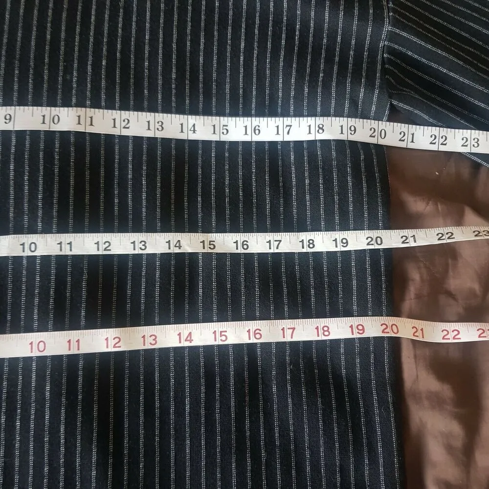 Zara Womens Dress Sz Medium Black Striped Faux Fur Trim Shift Night Out Festival - Image 10