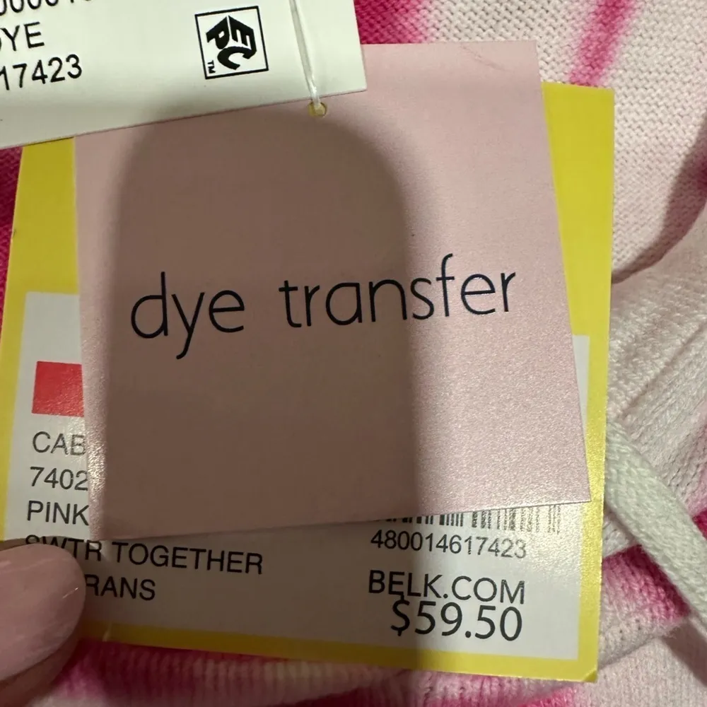 NWT Cabana By crown & Ivy Tie Dye Hoodie Sweater pink color - Image 6