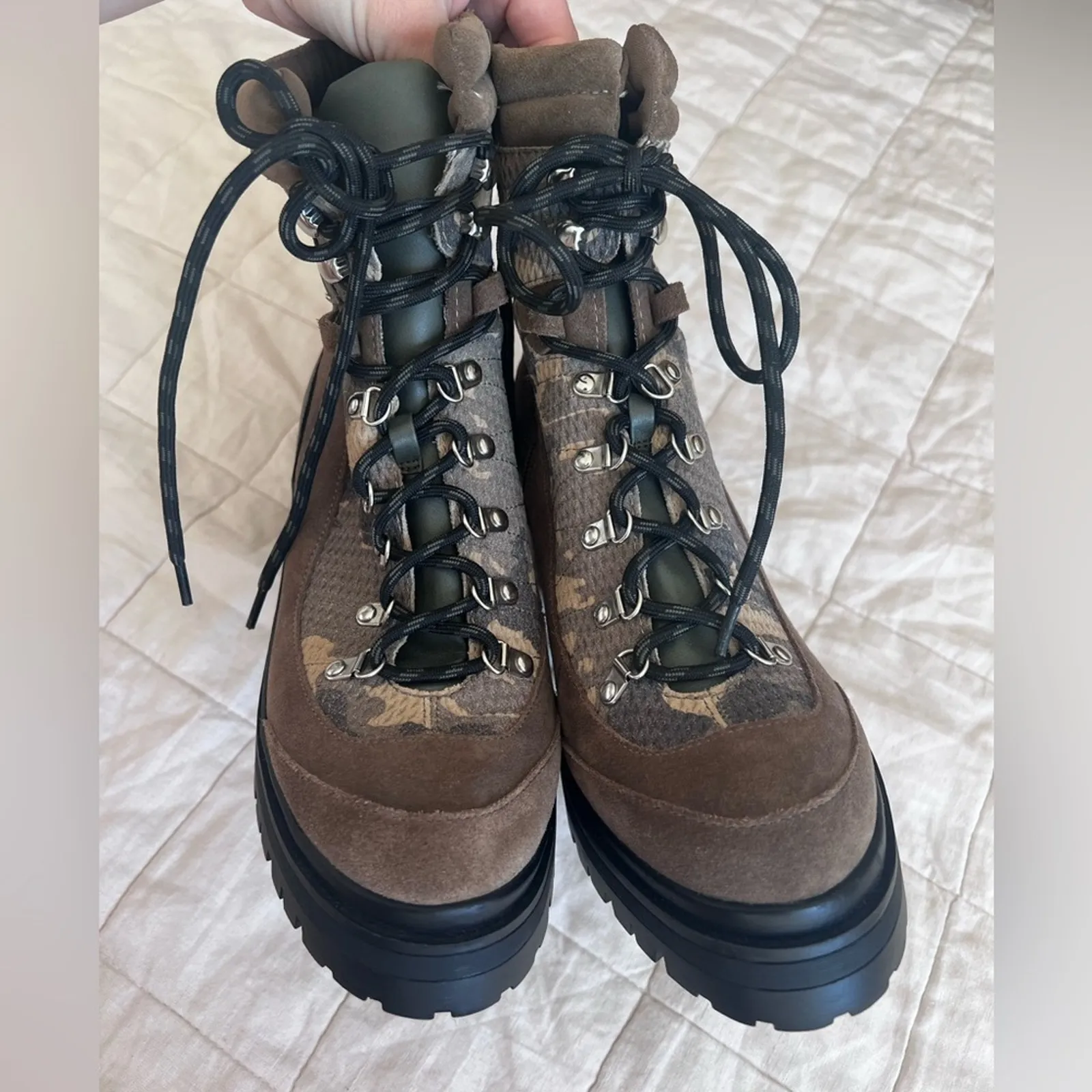 Gianni Bini Camo Lace Up Combat Chunky Heeled Boots Streetwear Grunge - 8.5 - Image 6