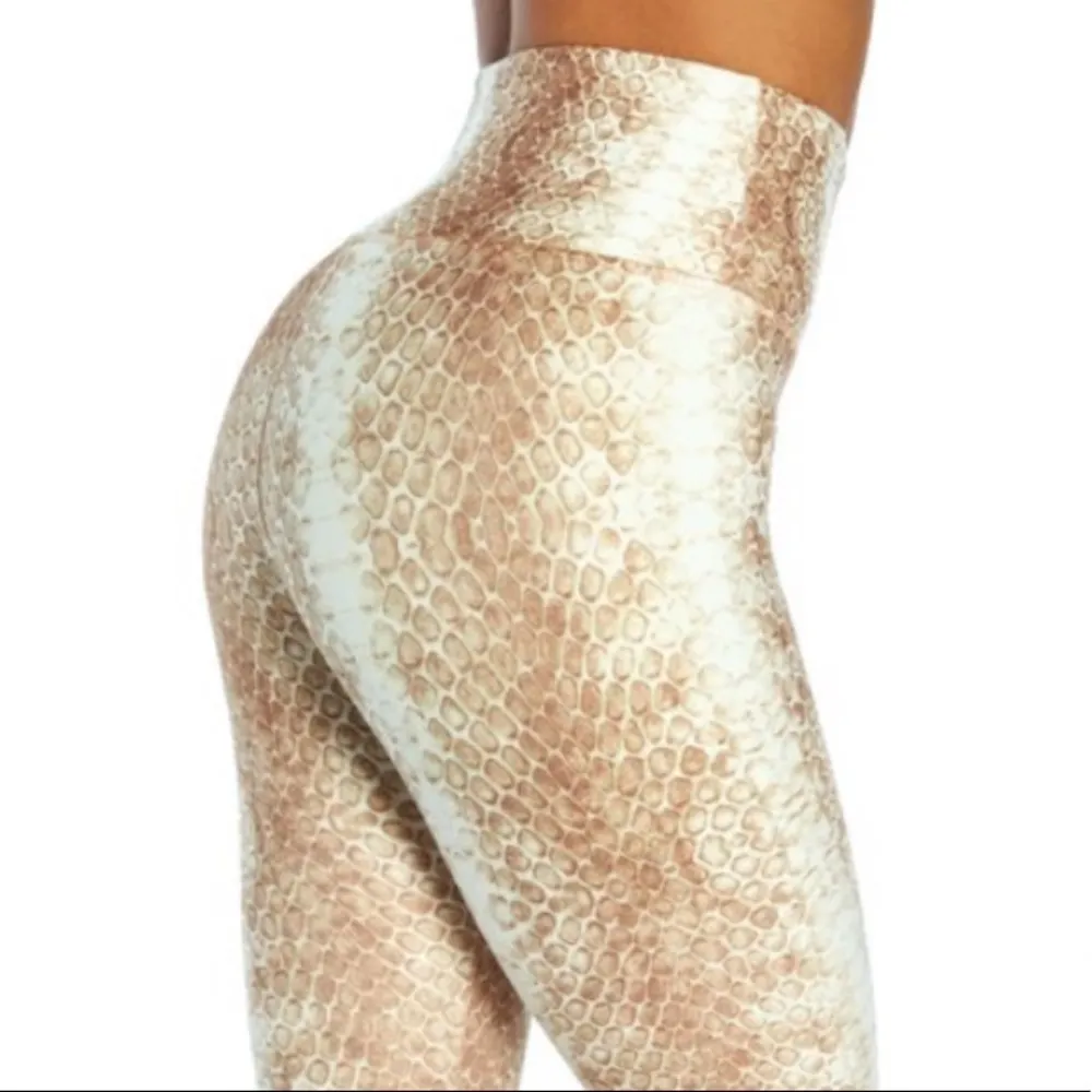 Jessica Simpson Brown Snake-Print Contender Lux 25'' Ankle Leggings Size S - Image 4