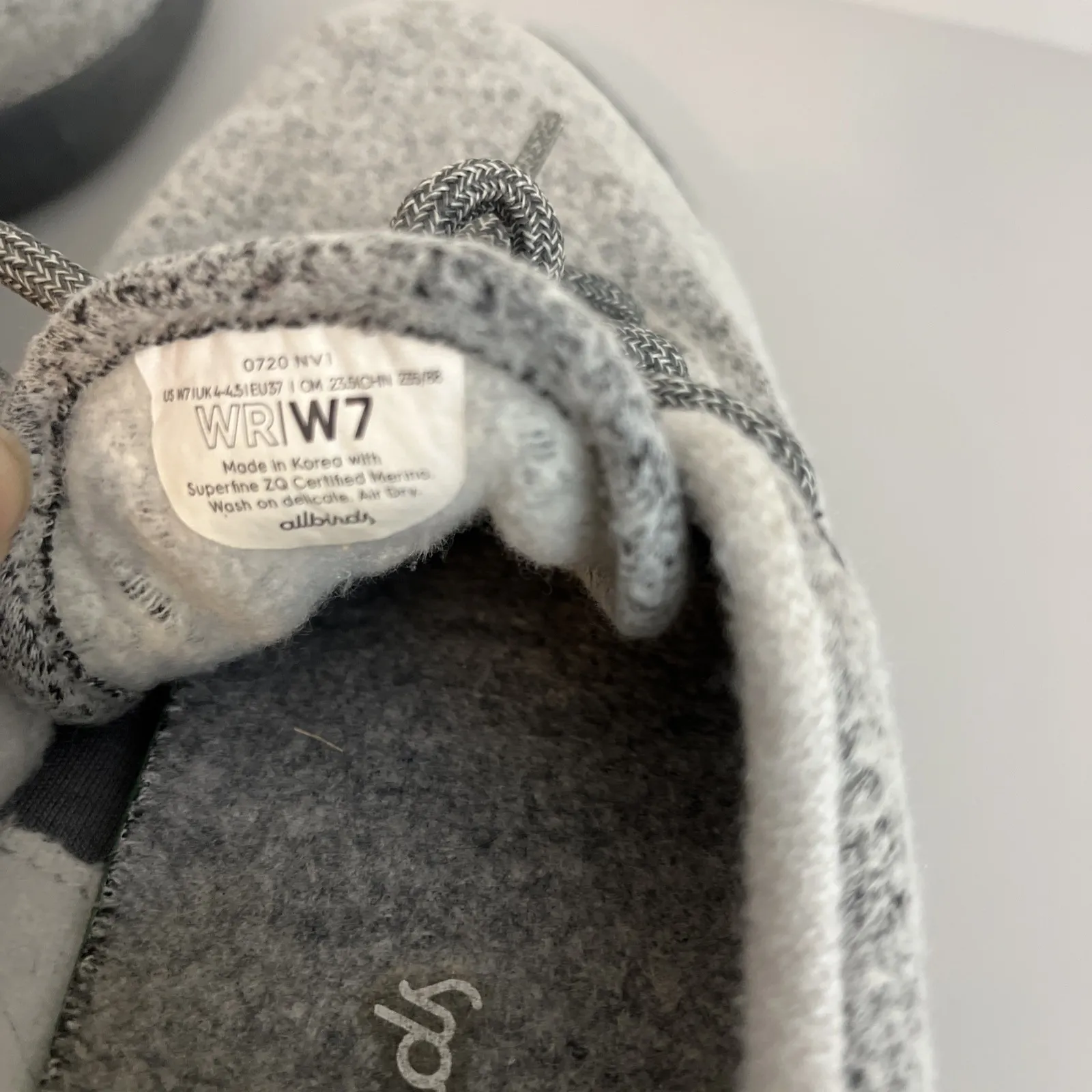 ALLBIRDS WOOL RUNNERS Comfort Shoes Sneakers Sz 7 HEATHER GREY UPPER Gray SOLE - Image 4