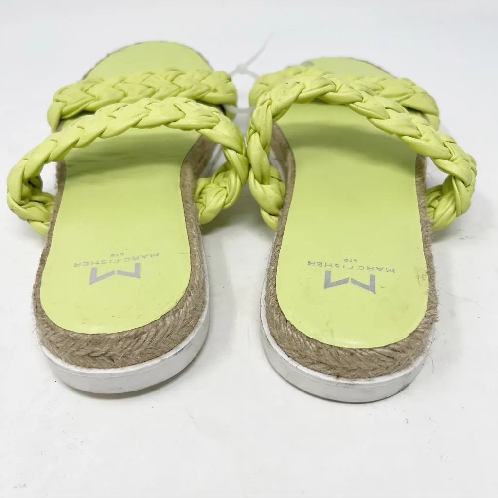 Marc Fisher Jaimee Braided Espadrille Sandals Size 7.5 Citron Yellow Flats - Image 6