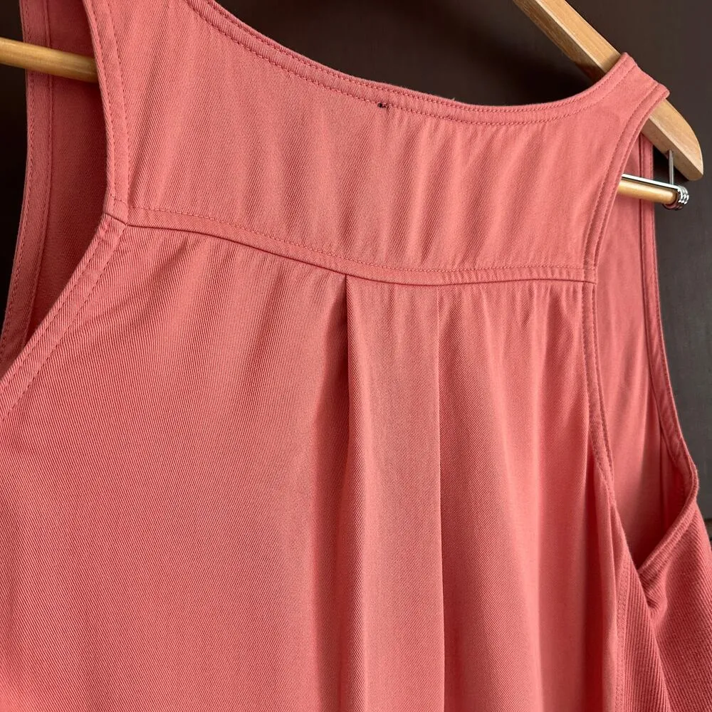 SPLENDID | Coral PInk Tencel Henley Neck Sleeveless Dress Sundress | Size Large - Image 7