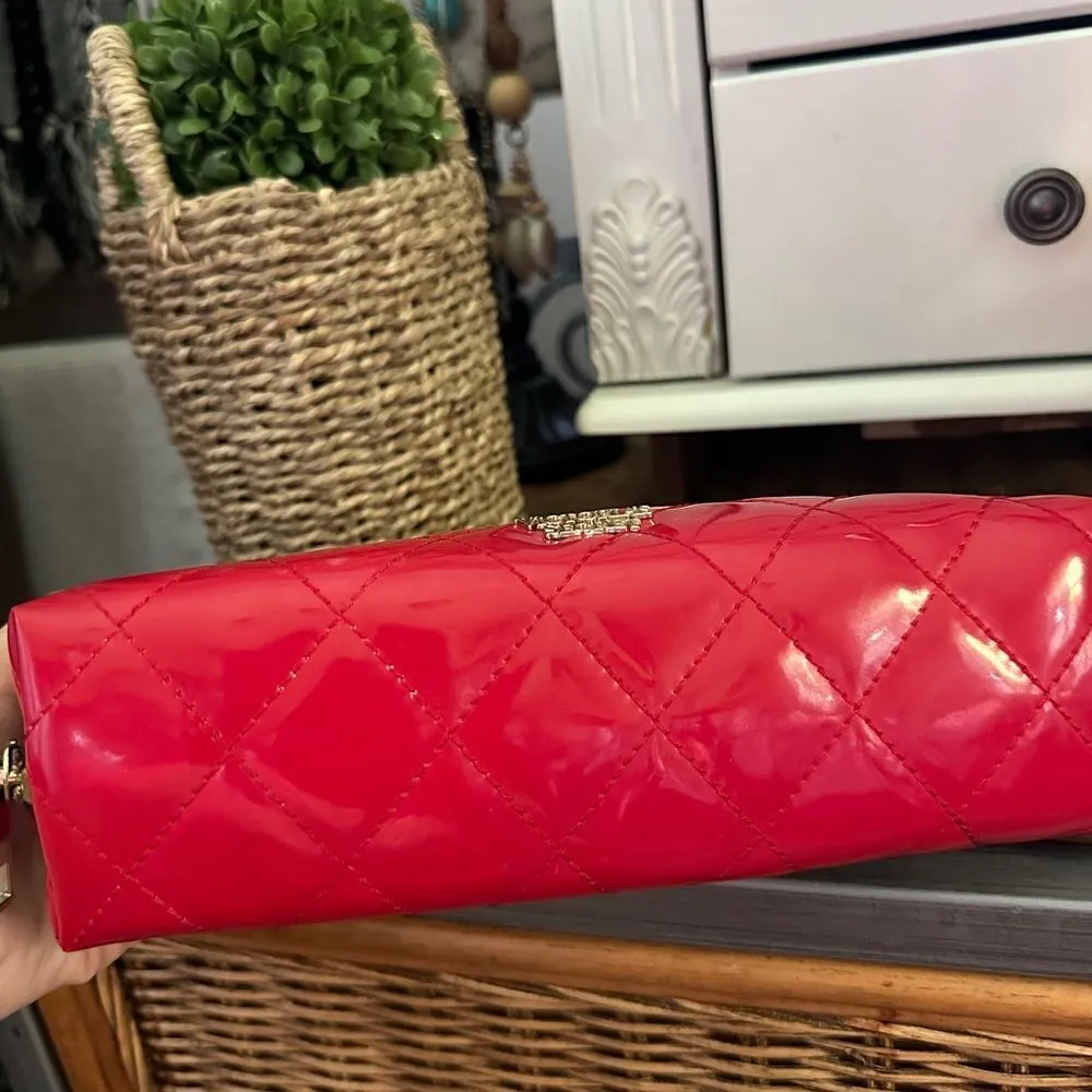 Victoria’s Secret Red Quilted Makeup Cosmetic Travel Bag - Image 5