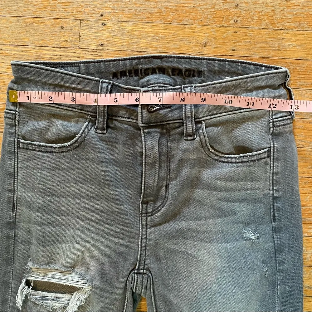 Next Level Stretch High Rise Jegging/Jean Size 0 Grey Distressed - Image 11