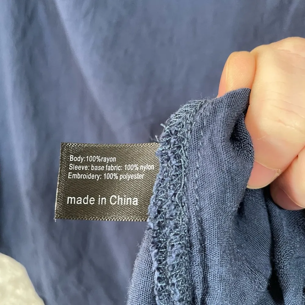 Lane Bryant Women's Plus Size Blue Lace Sleeve Top - Size 18/20 - Boho Cottage - Image 6