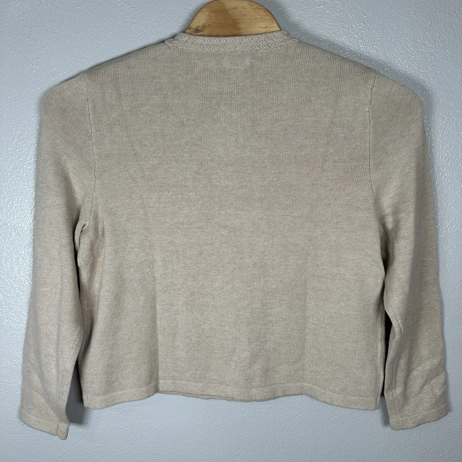 NEW J Crew Khaki Cotton Cardigan Sweater Lady Jacket Womens Size XL Gold Buttons - Image 3