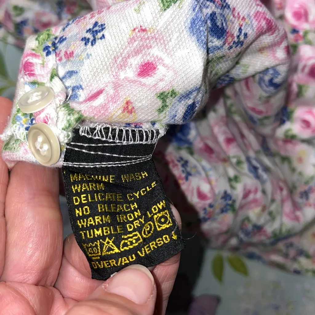 Vintage Liz Sport 80s Corduroy Floral Shirt - Image 8