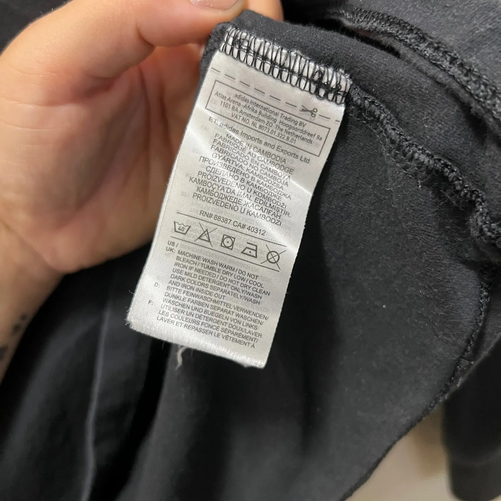 Adidas Classics 3 Stripes Long Sleeve Sweater Black Crew Neck Pullover Sz M - Image 6