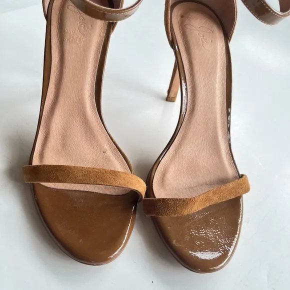 Joie Abbott Suede Ankle Wrap Sandal in Whiskey Brown Womens Size 37.5 US…‎ - Image 3
