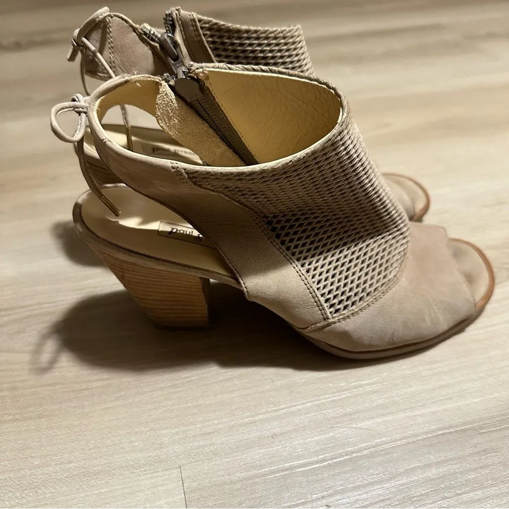 Paul Green 'Lexi' Sandal Booties Beige - Size US 5.5 Boots Open Toe Block Heel - Image 3