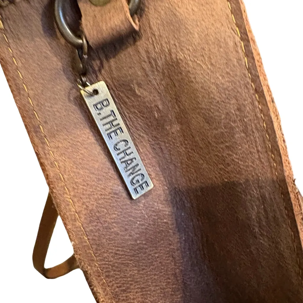 Le Papillon Large Brown Leather Tote - Image 15