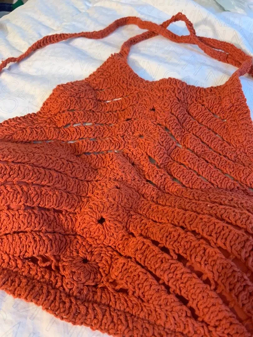 Crochet Swim Top Red Size M - Image 2