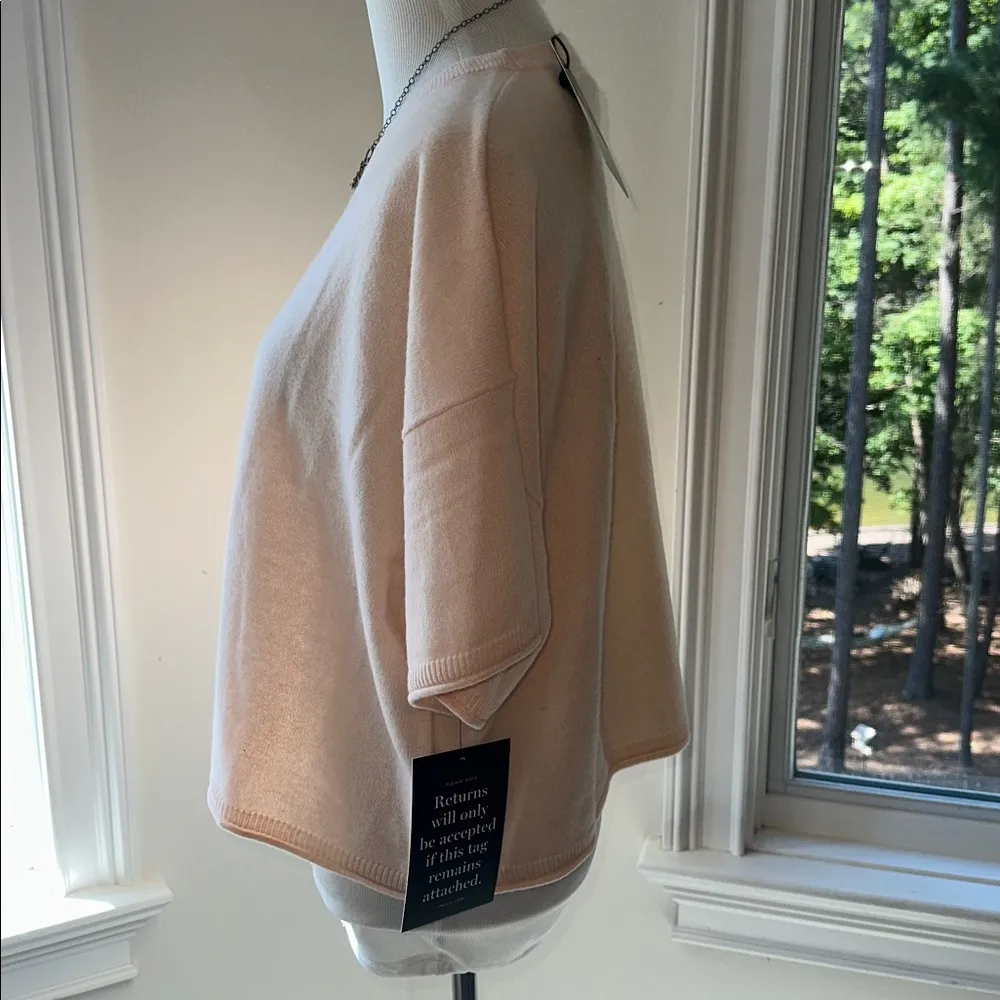 NWT TUCKERNUCK Pink Tan Cashmere Structured T-shirt, Medium - Image 5