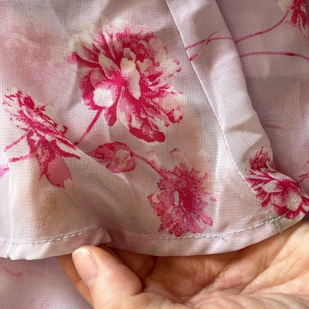 Lulu’s Dearly Loved Lavender Floral Print Flutter Sleeve Maxi Dress Pink Size XS - Image 7