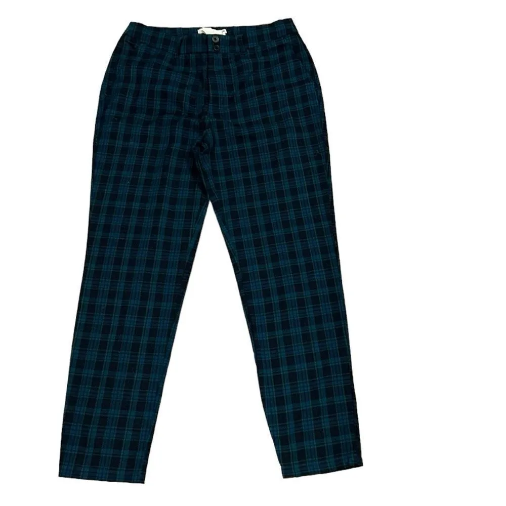 H&M Green & Black  Ankle Length  Plaid Dress Pants(Size 6) - Image 4