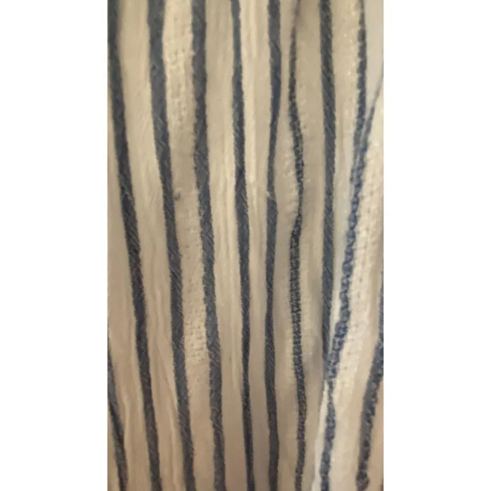 Japna Blue White Striped Tube Top Strapless Capri Pantsuit Women's Sz XS​ - Image 10