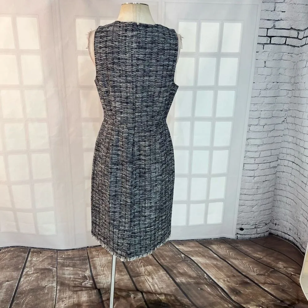 J crew navy sleeveless tweed sheath dress size 6 - Image 5