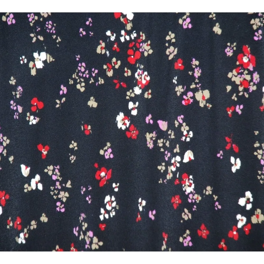 Ann Taylor Ladies Black Floral Long Sleeve Blouse Size S Button Up Ruffle Front - Image 7