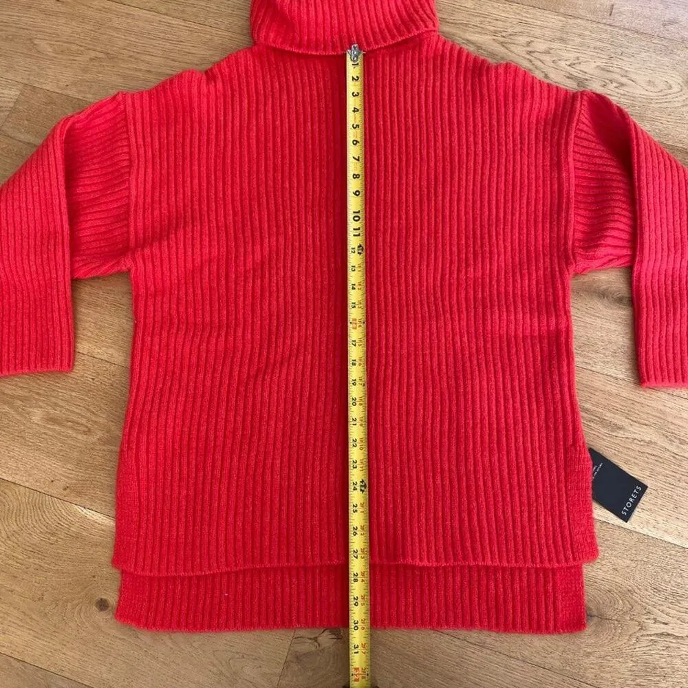 Storets - Oversized Turtle Neck Ribbed Sweater in Red - Image 5