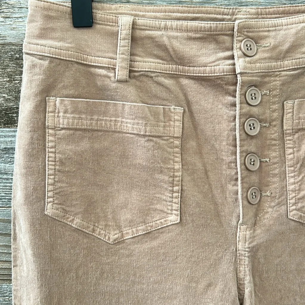 Ecru NWT Longchamp Button Fly Corduroy Pant in the color Camel Size 4 - Image 2