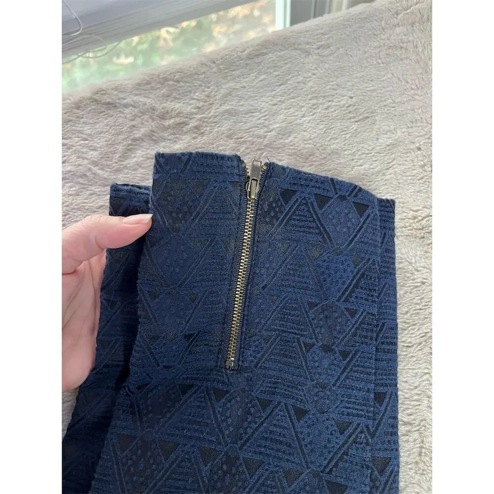 Cartonnier Women's Ankle Pants Size 6 Blue Geometric Lace Casual - Image 8